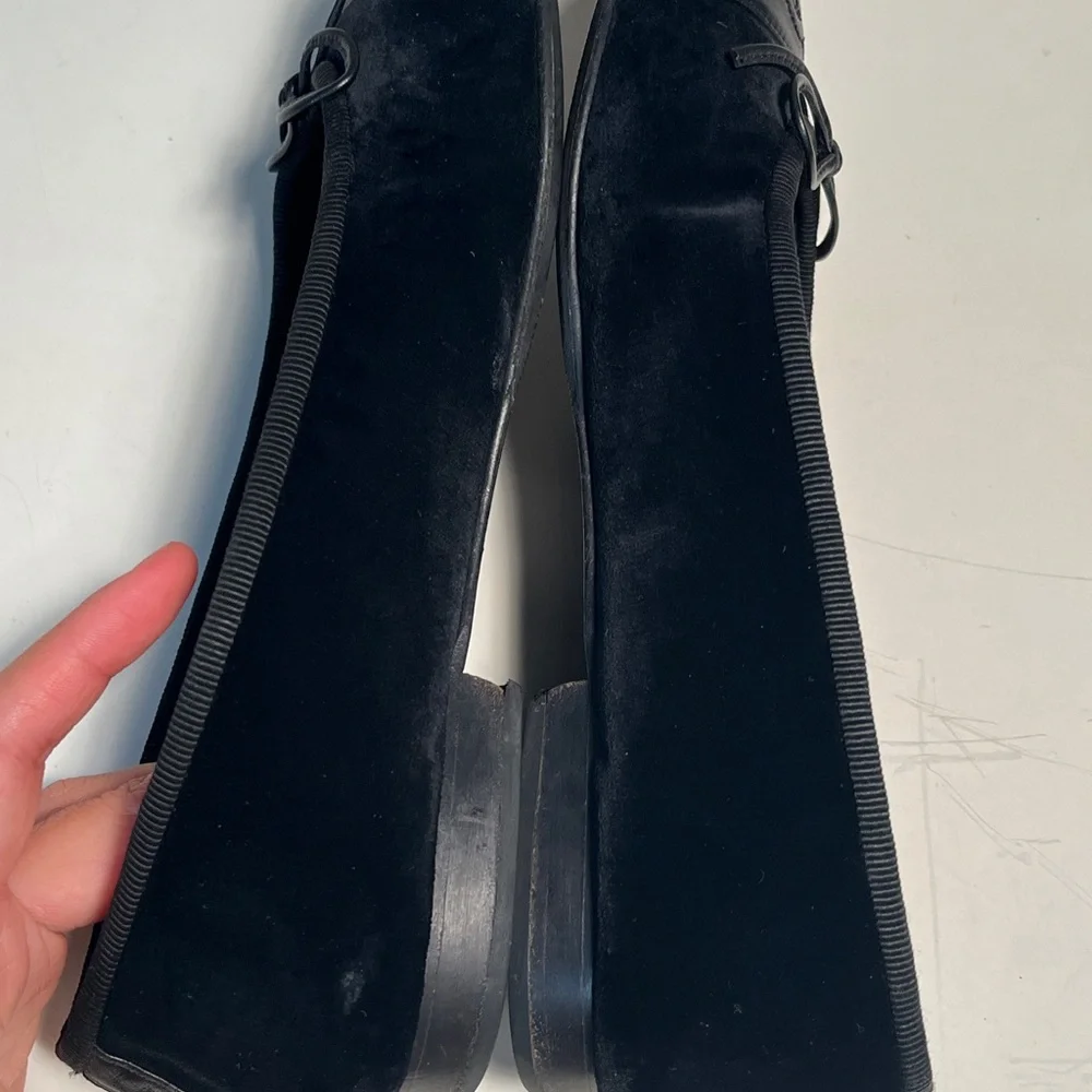 Sold CHANEL Black Leather Loafers with Bow